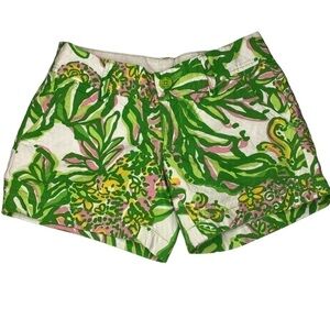 LILY PULITZER RESORT WHITE SEEING PINK ELEPHANTS THE CALLAHAN SHORTS